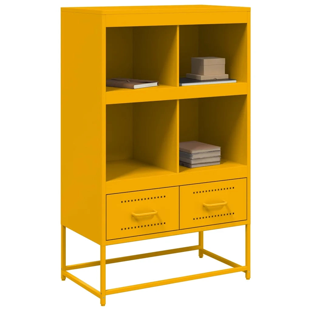 Credenza Giallo Senape 68x39x111,5 cm in Acciaio
