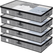 Contenitori di Stoccaggio per Sotto il Letto - 4 Pack Contenitori di Organizzazione per Abiti con Pareti e Fondino Resistenti