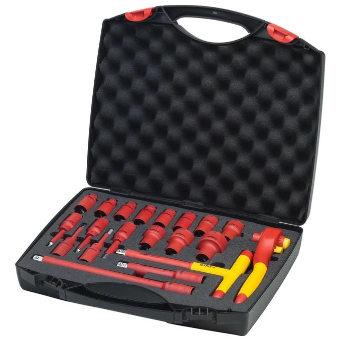 Wiha 43024 chiave a cricchetto 10,11,12,13,14,17,19,22,24,27,32 mm 16 pz Rosso, Giallo