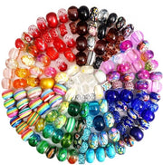 150 pezzi di perle di vetro - perle europee - perle per gioielli - perle per collane e bracciali - 14x10,5mm - design lucido