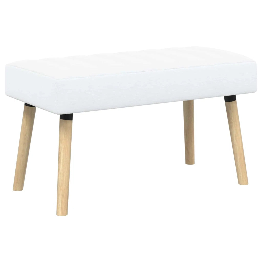 Panchina trapuntata a canale Bianco 80 x 40 x 46 cm Tessuto 42038484