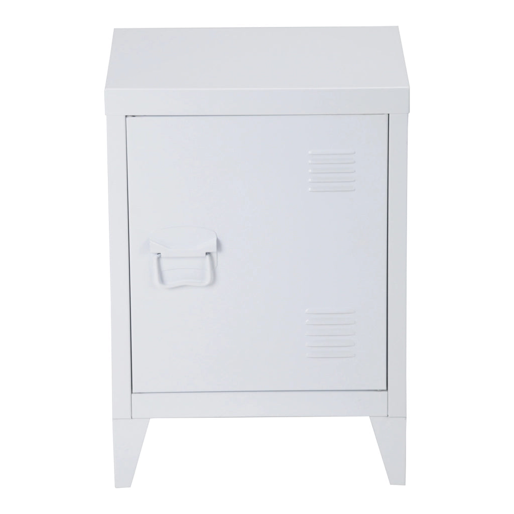 Set di 2 Comodini Inari in Acciaio con Anta - Bianco [en.casa]