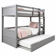 Letto a Castello 90x200 cm con letto estraibile; scala; sponde in Legno Grigio
