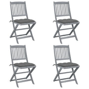 Sedie da Giardino Pieghevoli 4pz con Cuscini in Massello Acacia cod mxl 8162