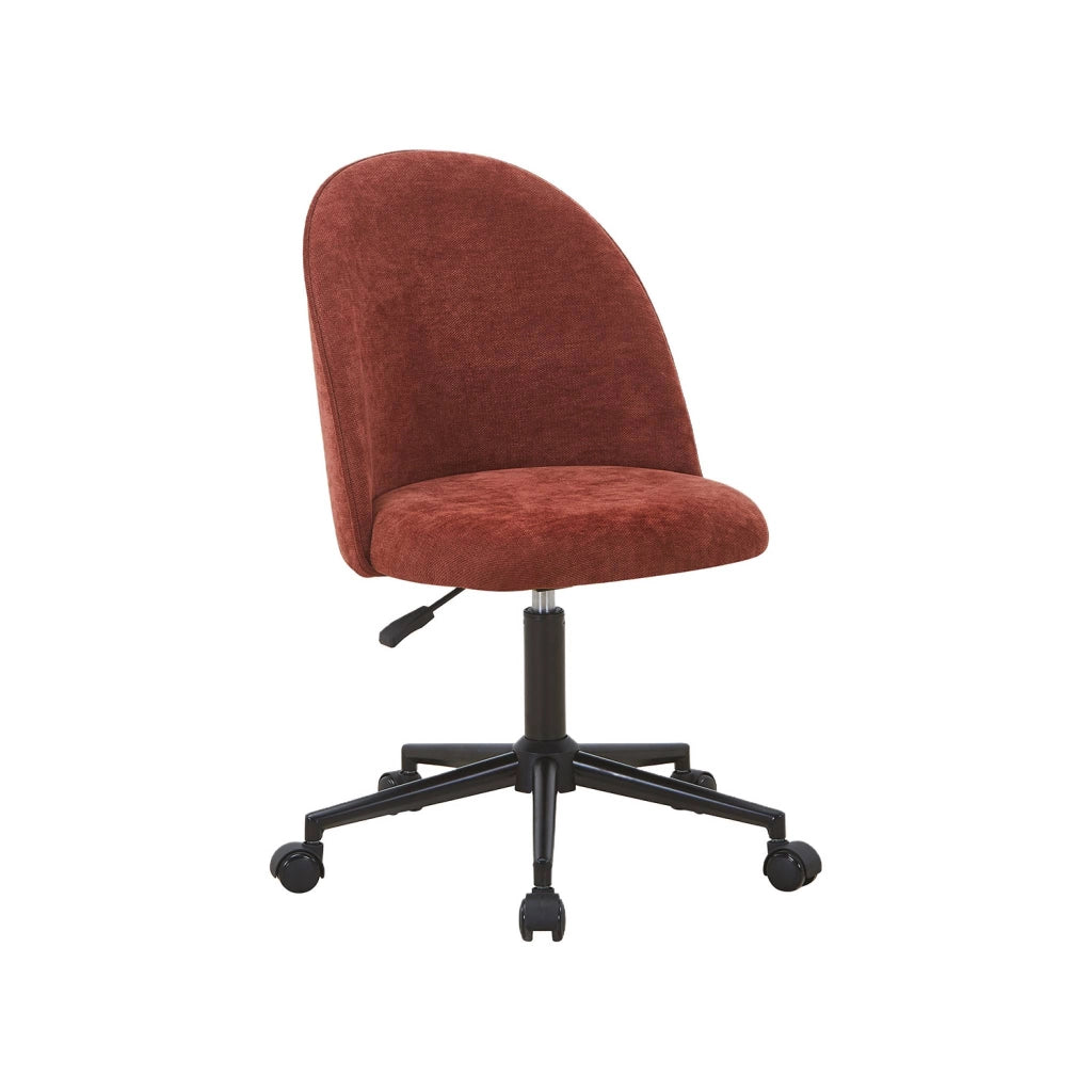 Sedia da ufficio con rotelle in tessuto, rosso