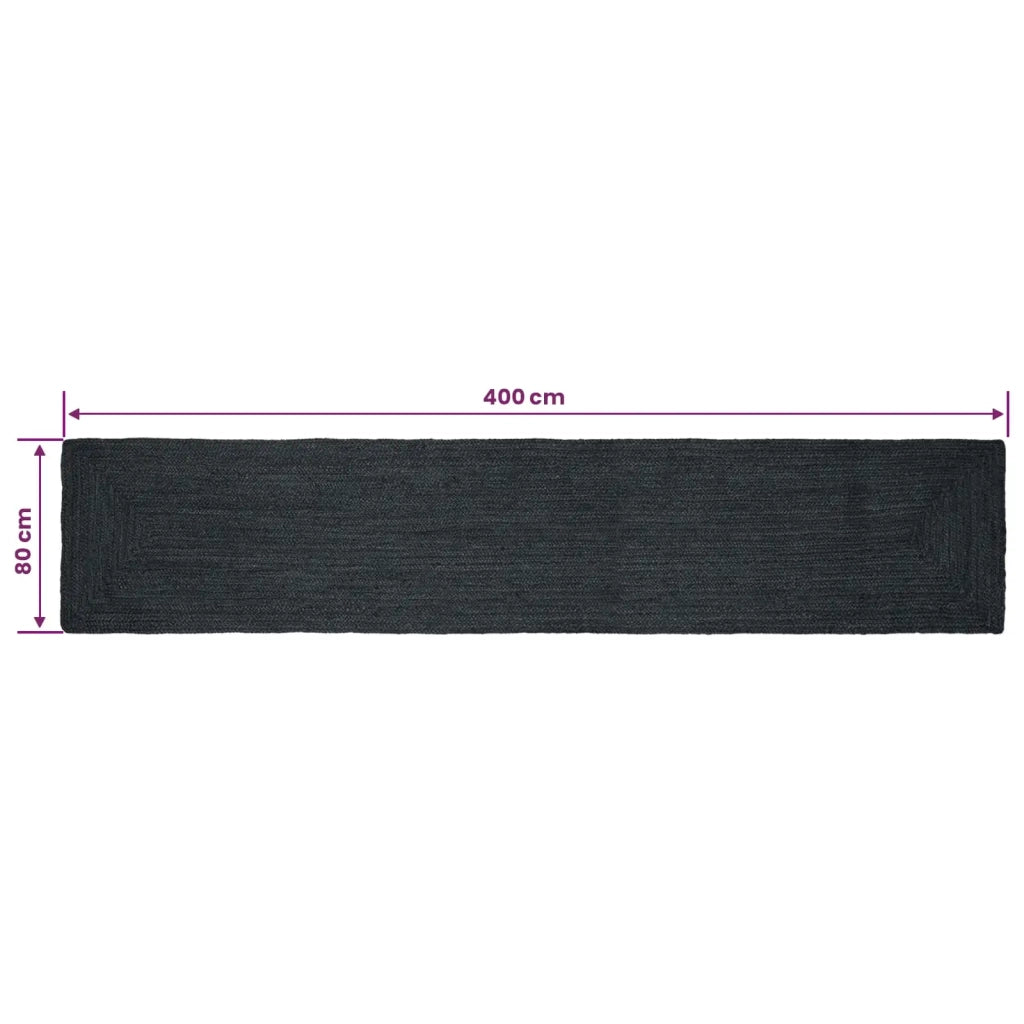 Tappeti per area Rettangolare Grigio Scuro 80 x 400 cm Juta 42010433