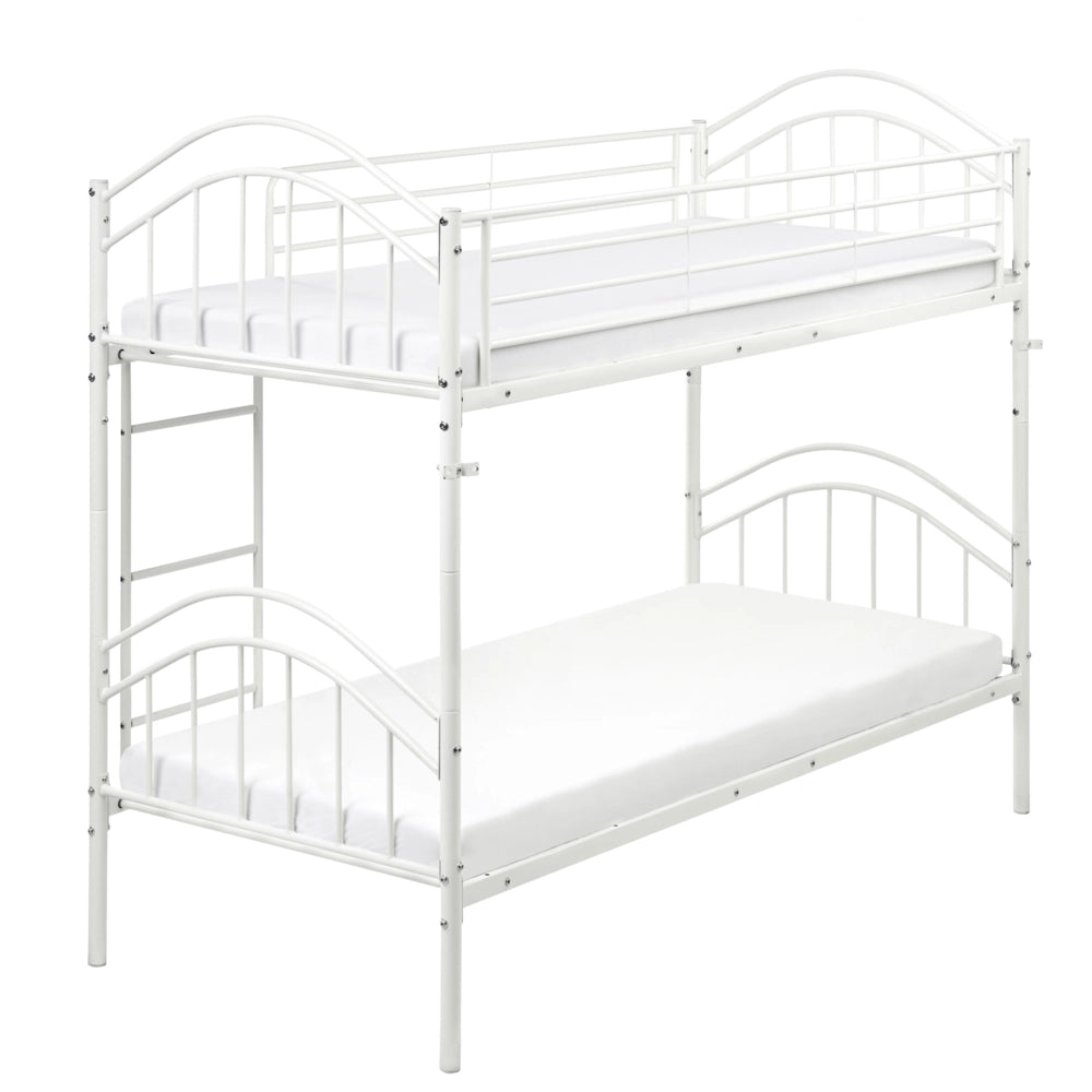 Letto a castello per bambini Camera dei bambini letto alto bianco struttura in ferro 90 x 200 cm