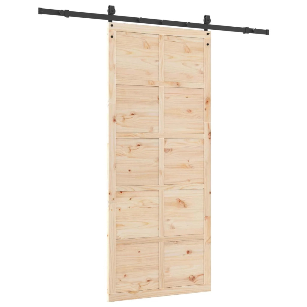 Porta scorrevole Naturale 90 x 208 cm Legno Massello di Pino