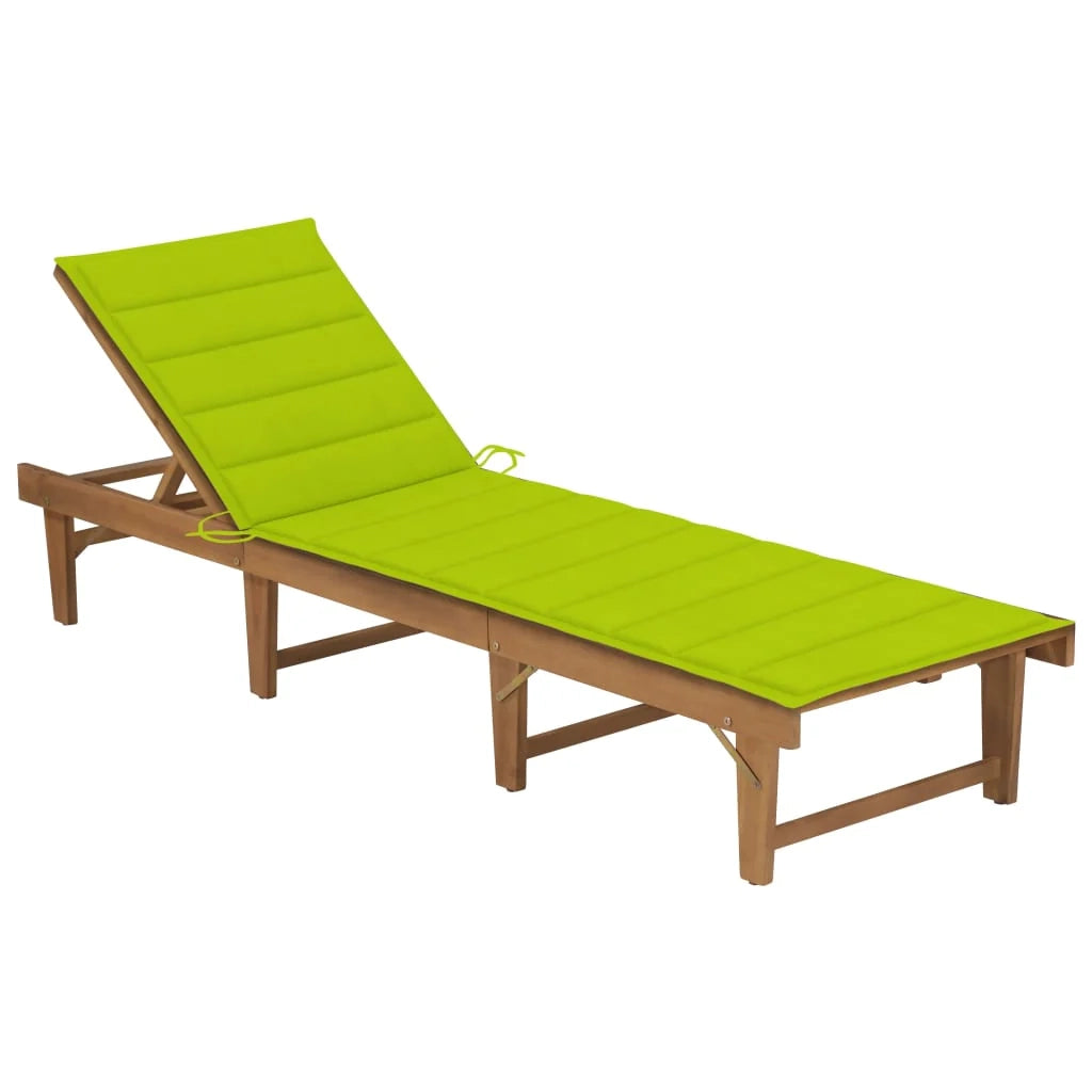 Lettino prendisole sedia a sdraio lettino prendisole letto da giardino mobili da giardino pieghevole 200 cm con cuscino legno massello di acacia 02_0012837