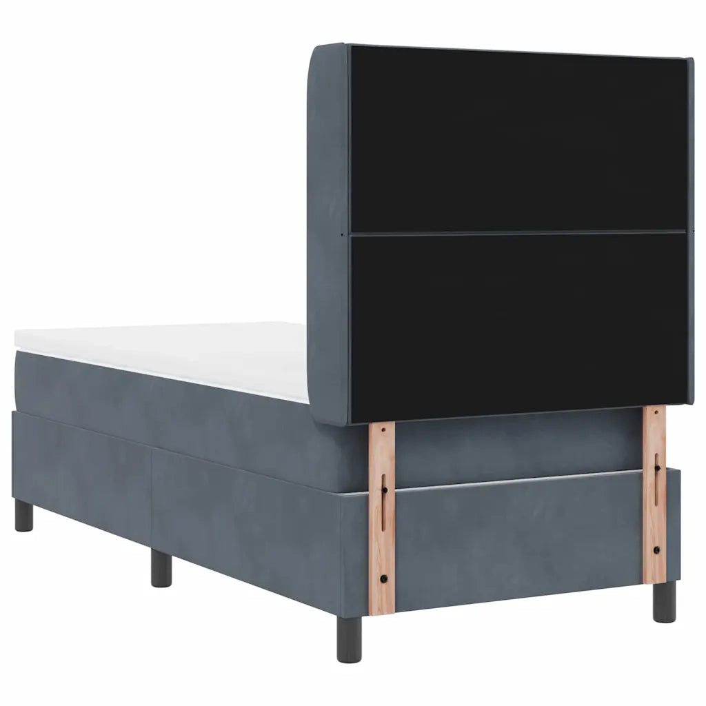 Letto a molle con materasso Grigio scuro 90 x 190 cm Velluto 3342039