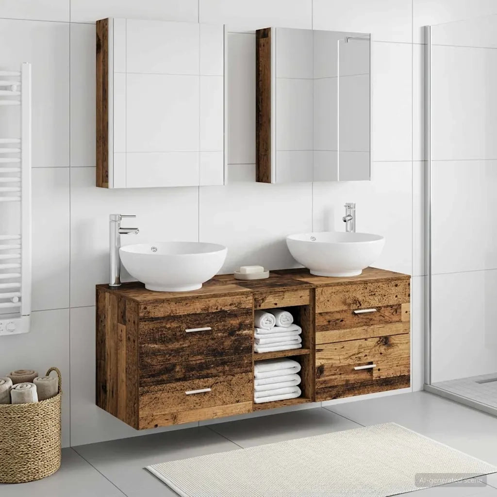 Set di mobili per il bagno 5 pcs Legno antico 3406973