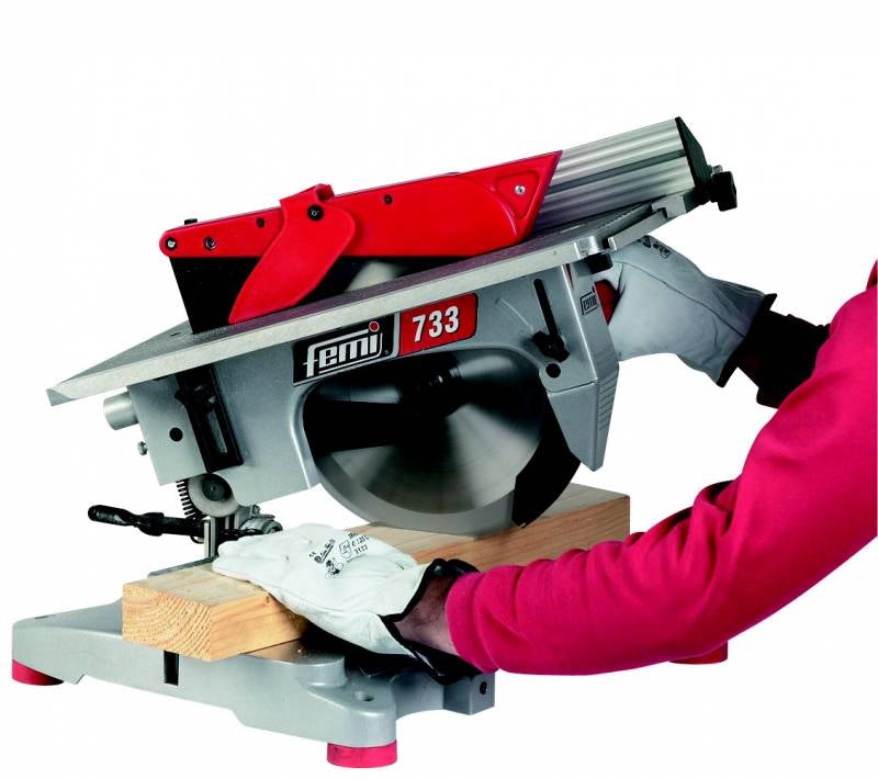 Femi 733 – Troncatrice circolare legno e alluminio 1300 W con piano superiore e lama Ø 254 mm