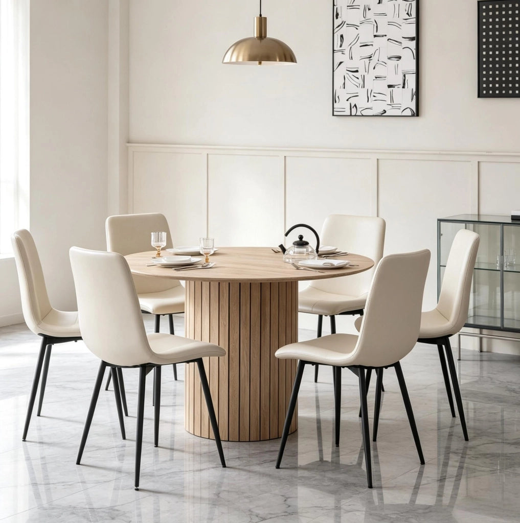 Tavolo da pranzo rotondo in legno massello, 120 cm