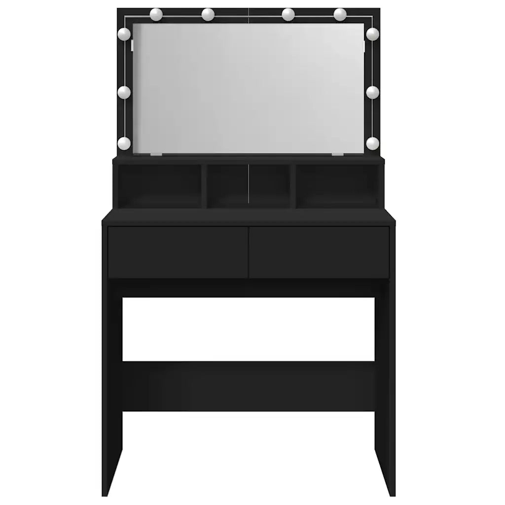 Toeletta | Tavolo da Trucco con LED Nera 80x41x134,5 cm