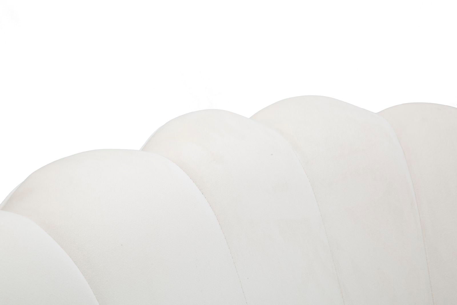 Divanetto Vienna Crema 130x74x84 cm Spugna e Tessuto e Metallo Bianco e Oro