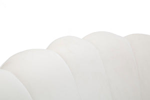 Divanetto Vienna Crema 130x74x84 cm Spugna e Tessuto e Metallo Bianco e Oro