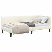 Letto singolo | Letto per adulti | Cornice del letto ad angolo Crema 100 cm x 200 cm Velluto