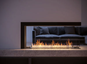 Camino a Bioetanolo Trifacciale da Incasso 100x50 cm Inside U 1000 V2 Nero con Vetro