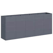 Fioriera | Cassetta per fiori | Vaso Antracite 200x40x80 cm in Acciaio Laminato a Freddo