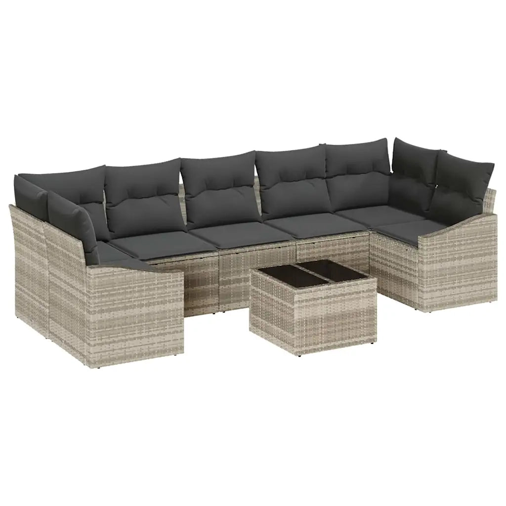 Set di divani Grigio chiaro 55 x 55 x 37 cm polyrattan 3346642