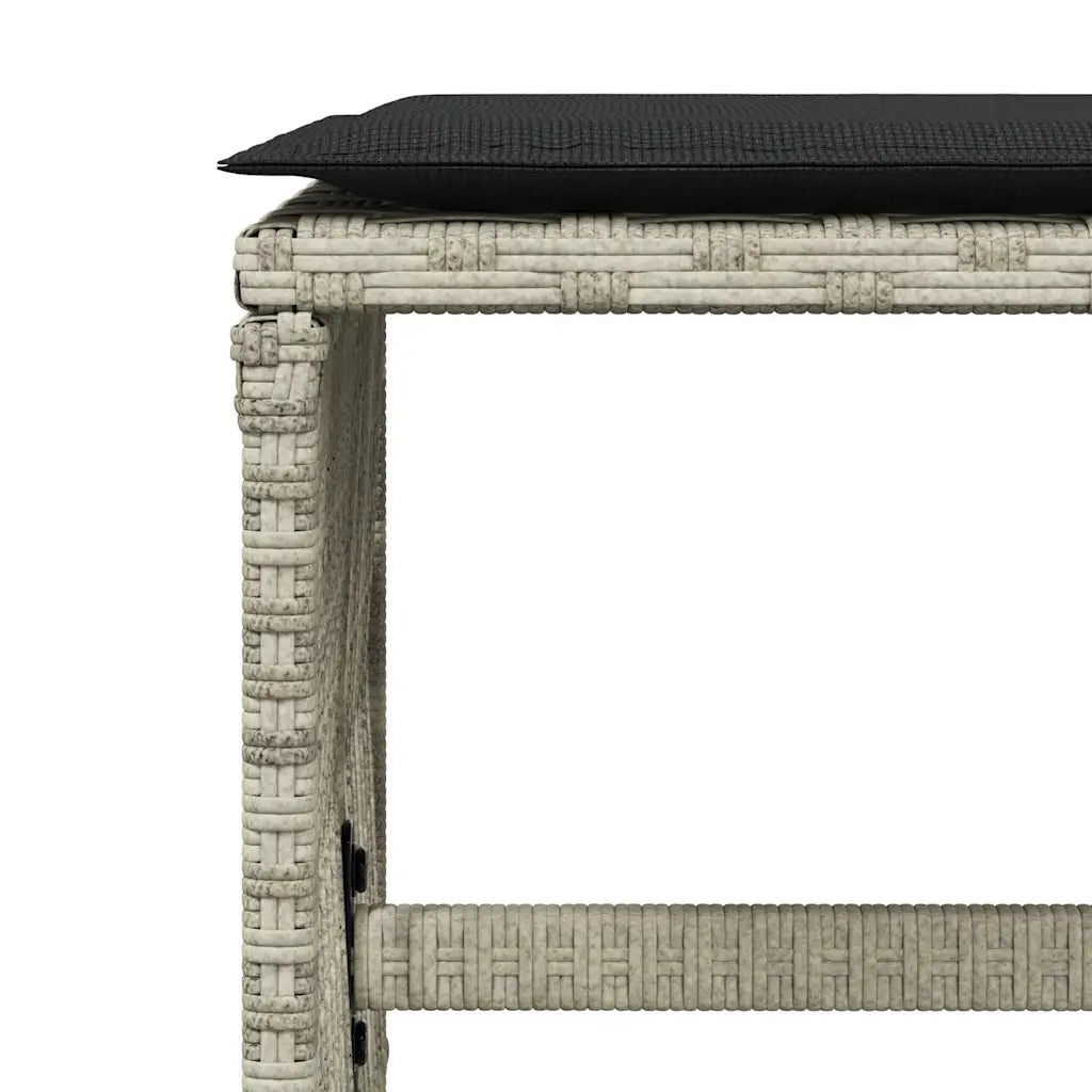 Set da Pranzo da Giardino 15 pz con Cuscini Grigio Polyrattan