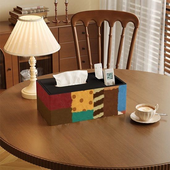 Tissue box quadrato con coperchio, contenitore per tessuto, dispensatore, copertura in carta, contenitore per tovaglioli, arredo per la camera da bagno, la sala da soggiorno, l'ufficio, l'auto, la cucina - Tissue box multifunzionale per il contenimento