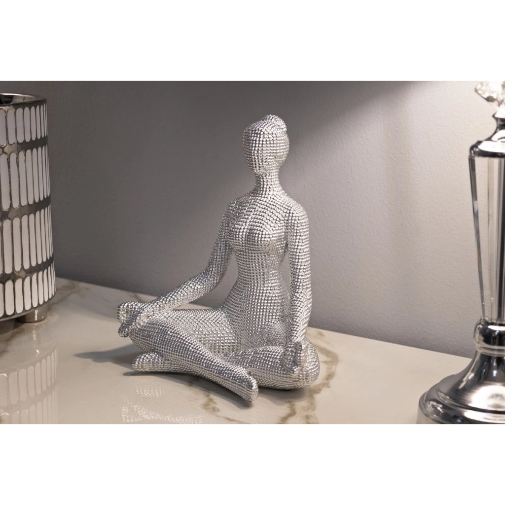 Scultura Yoga, Bianco, Poliresina, 23x20,5x15,5 cm