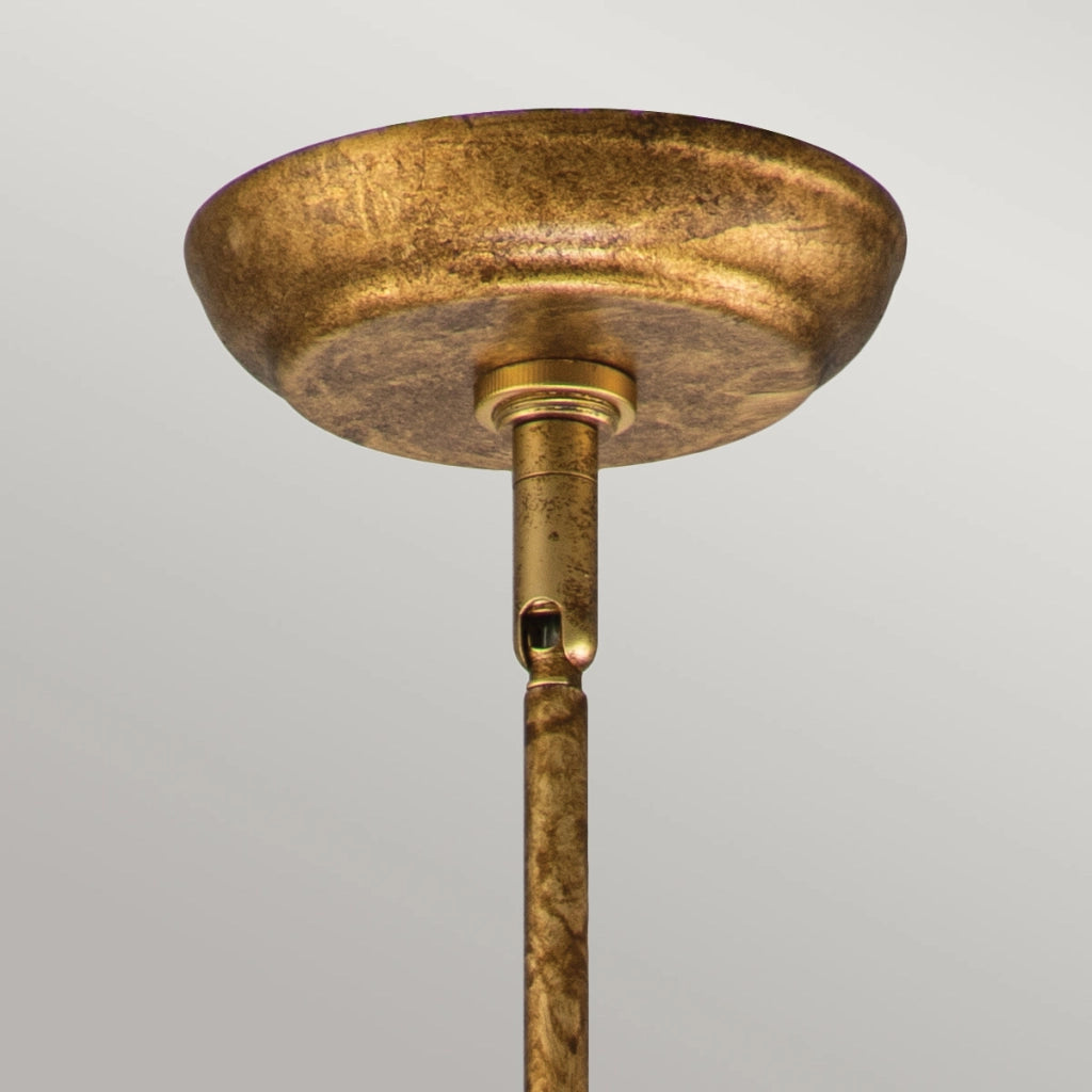 Lampada sospesa Sun King foglia oro cristallo K9 Ø30,5 E27