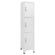 Armadietto con 3 scomparti 38 x 45 x 180 cm ideale per spogliatoi sportivi design industriale acciaio grigio 02_0046289
