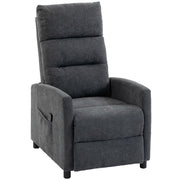 Poltrona Massaggiante  66x91x108 cm Reclinabile a 160° con Poggiapiedi e Telecomando in Ciniglia Grigio Scuro