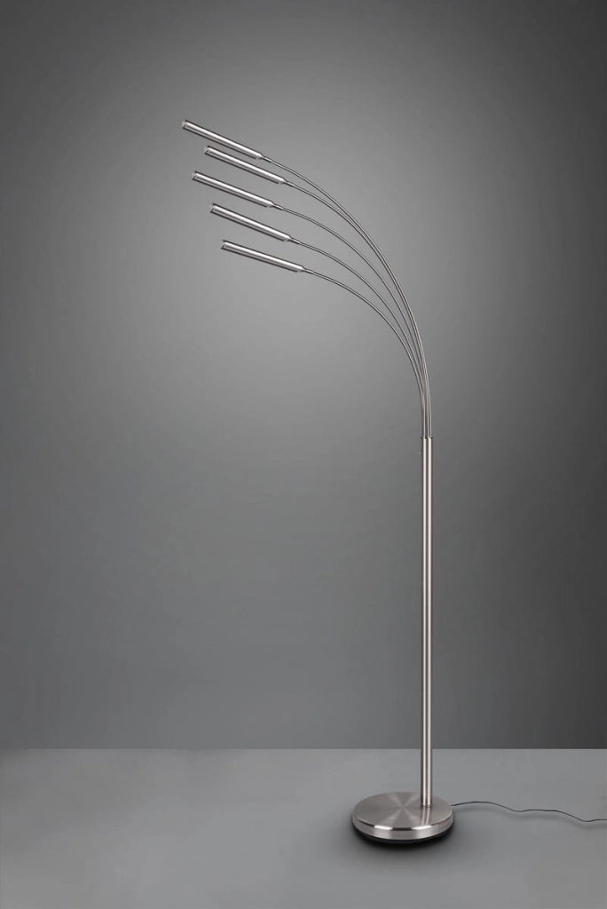 Lampada da terra ad arco LED REED argento 5 luci RL