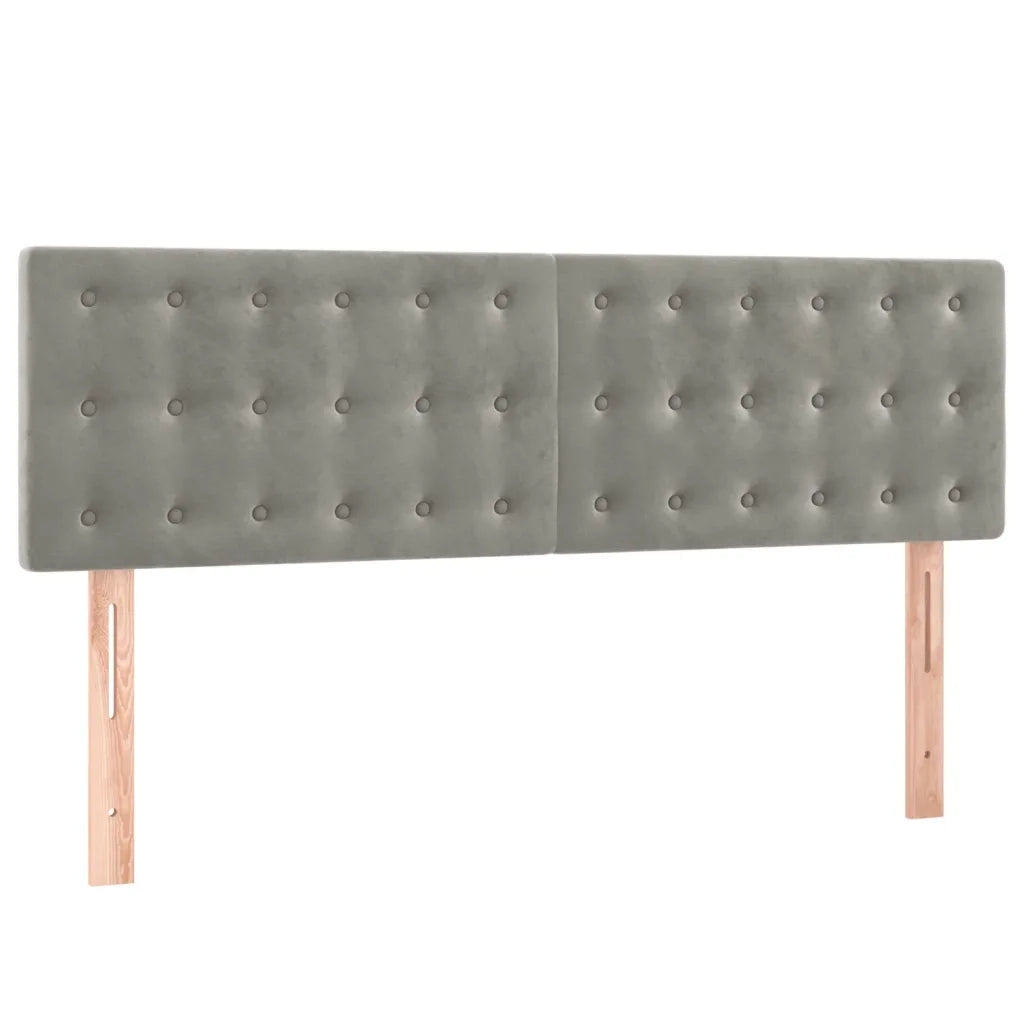 Giroletto a Molle con Materasso Grigio Chiaro 140x190cm Velluto