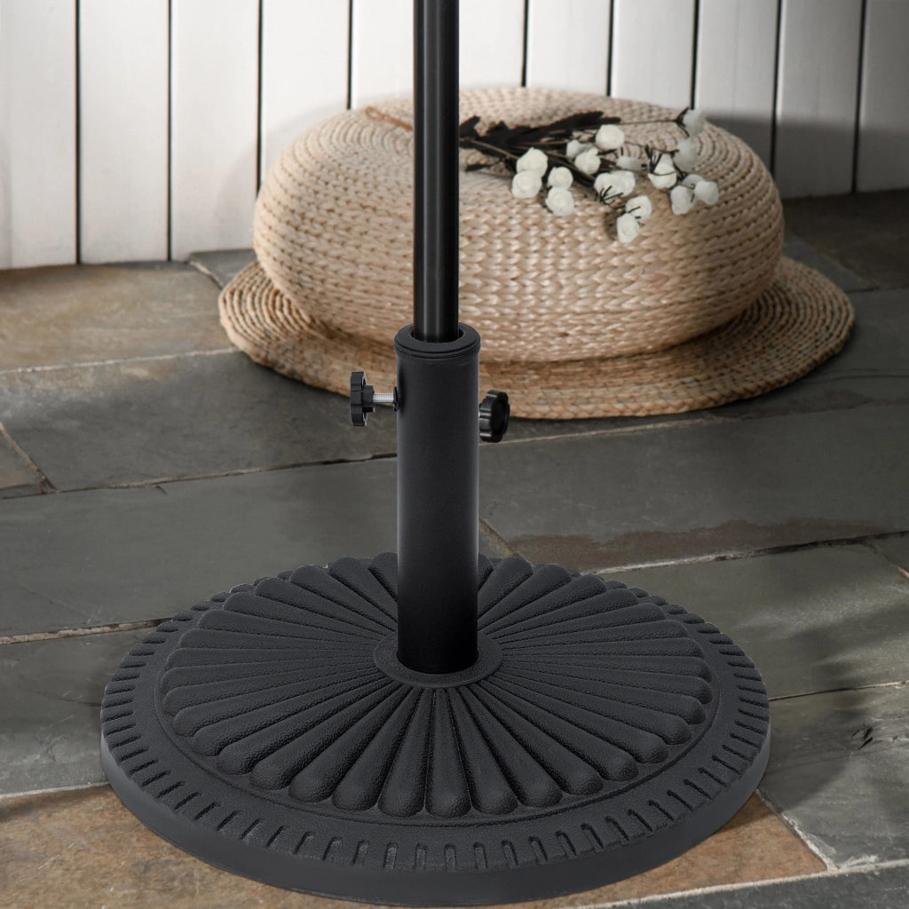 Base per Ombrellone Rotonda ¨C zephmum ¨C HDPE, Nero, ?49x32 cm