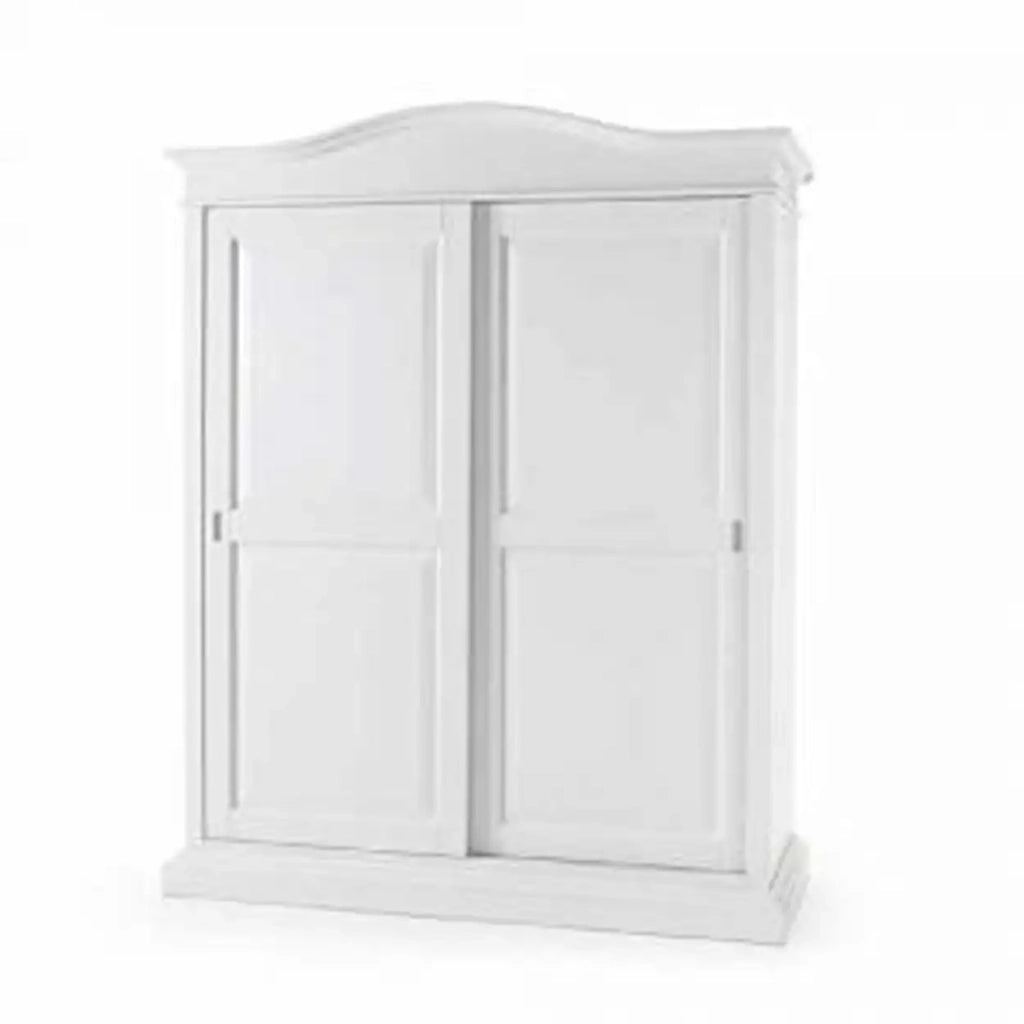 Armadio Comò in legno ante scorrevoli Shabby chic bianco