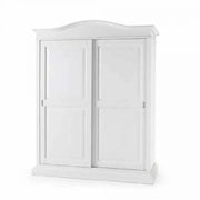 Armadio Comò in legno ante scorrevoli Shabby chic bianco