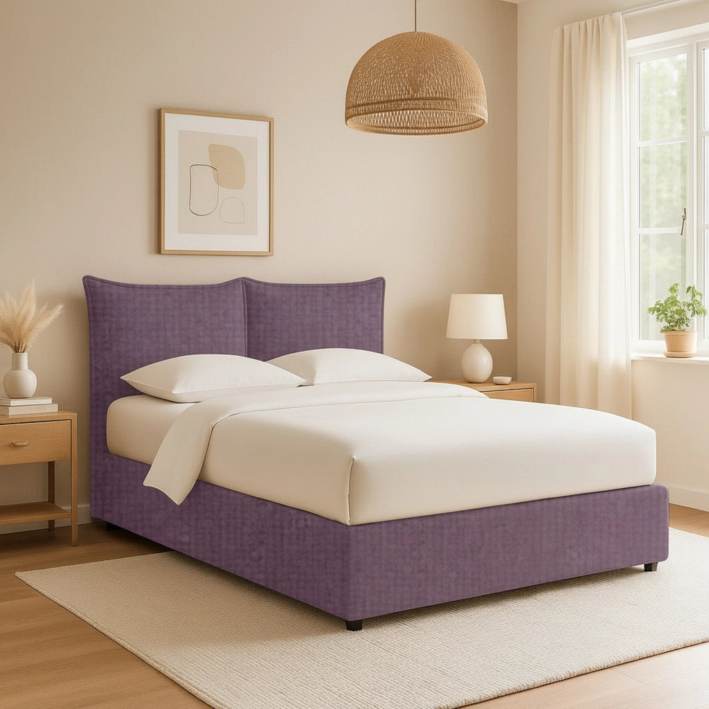 Newquay, Letto Singolo Sfoderabile Made in Italy, Viola Lilla