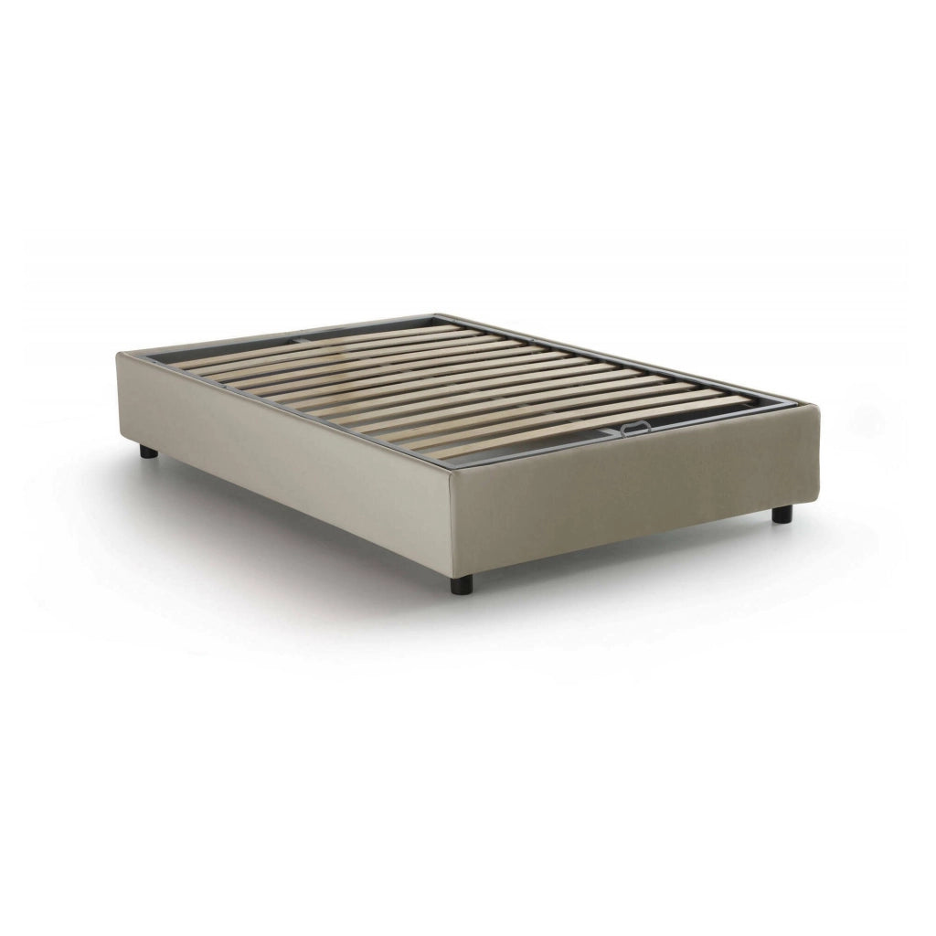 Andla, Letto Piazza e Mezza Sfoderabile Made in Italy, Beige