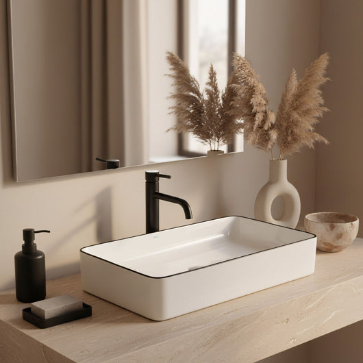 Lavabo Da Appoggio Rea Denis Black Edge
