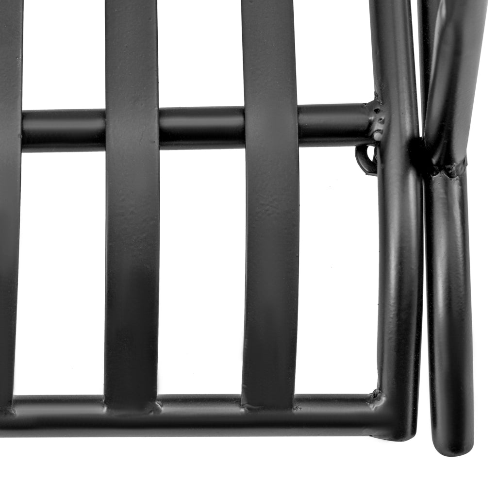 Panchina 2 Posti Sospesa per Giardino in Metallo ¨C zephmum ¨C 137x58x52 cm Nero