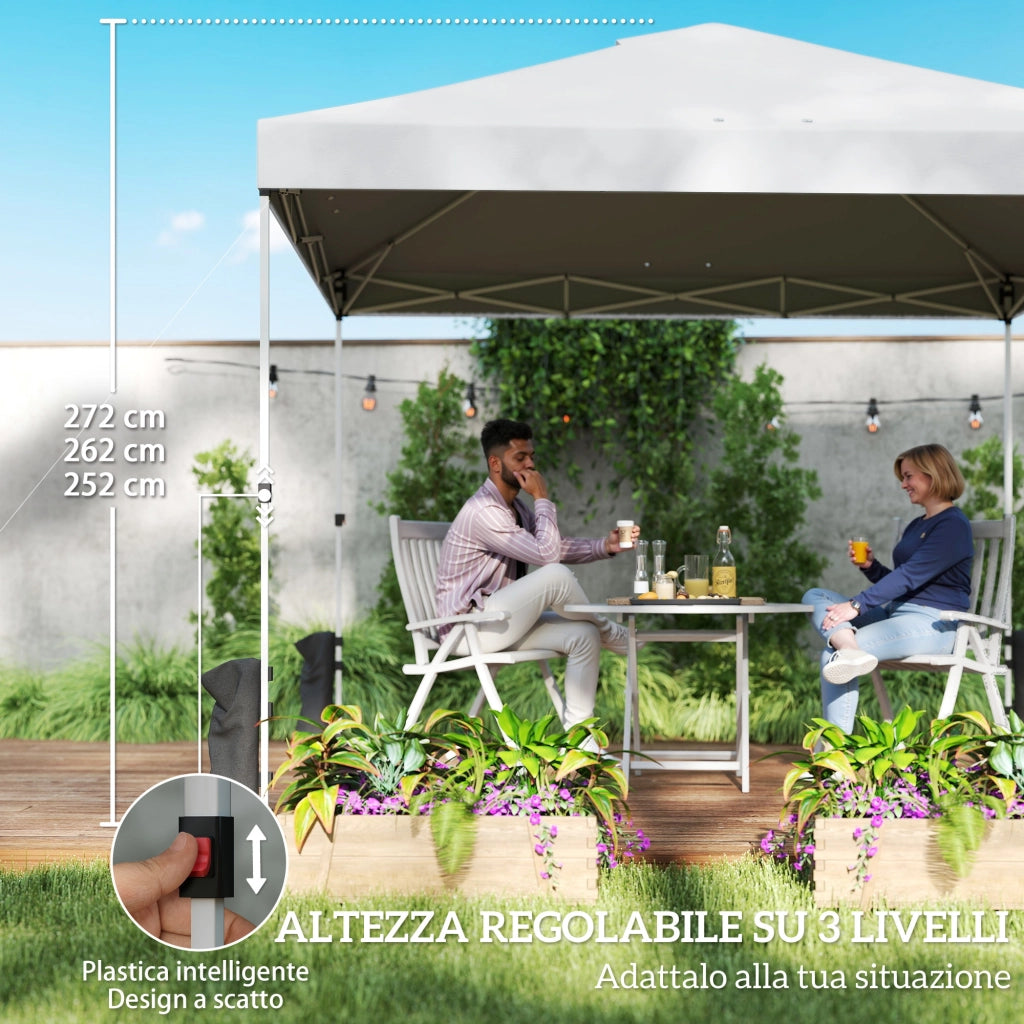 Gazebo Giardino 3x3 m ¨C Zephmum ¨C Bianco Metallo Oxford