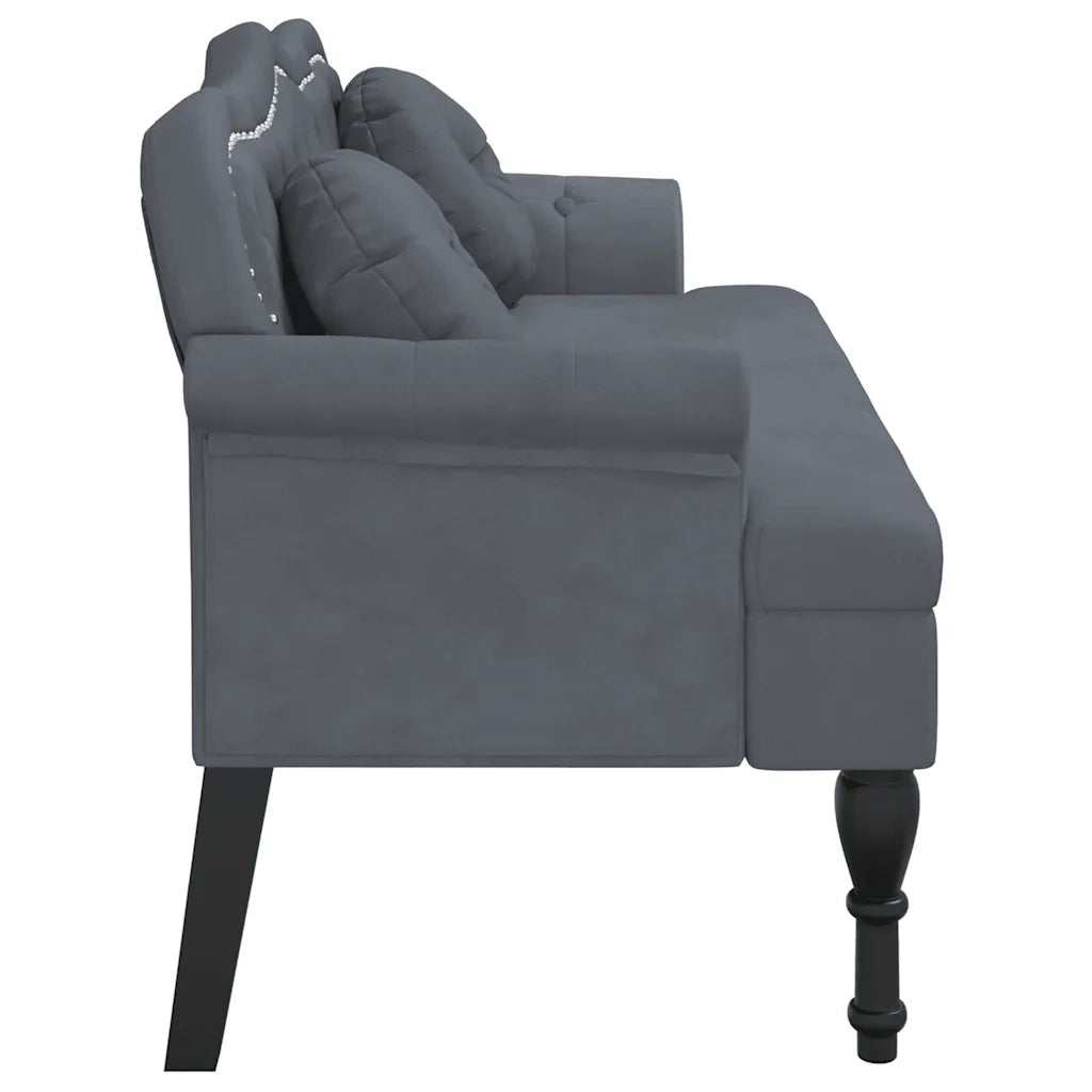 Panca con Cuscini Grigio Scuro 120,5x65x75 cm Velluto CFW2352053