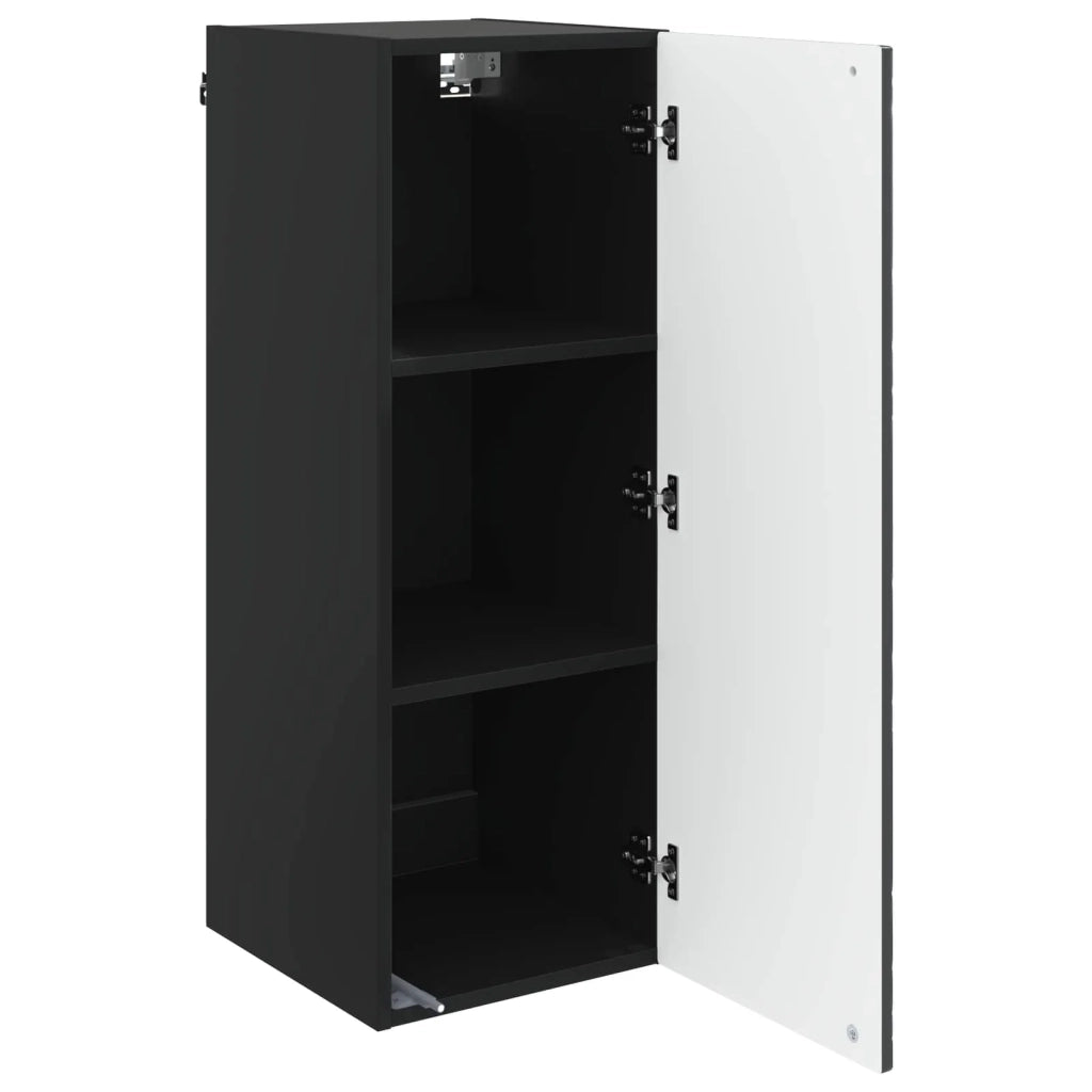 Mobiletto a muro Nero 33 x 34,5 x 90 cm Legno ingegnerizzato 898756