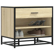Panca Portaoggetti Rovere Sonoma Legno Multistrato e Metallo 849220