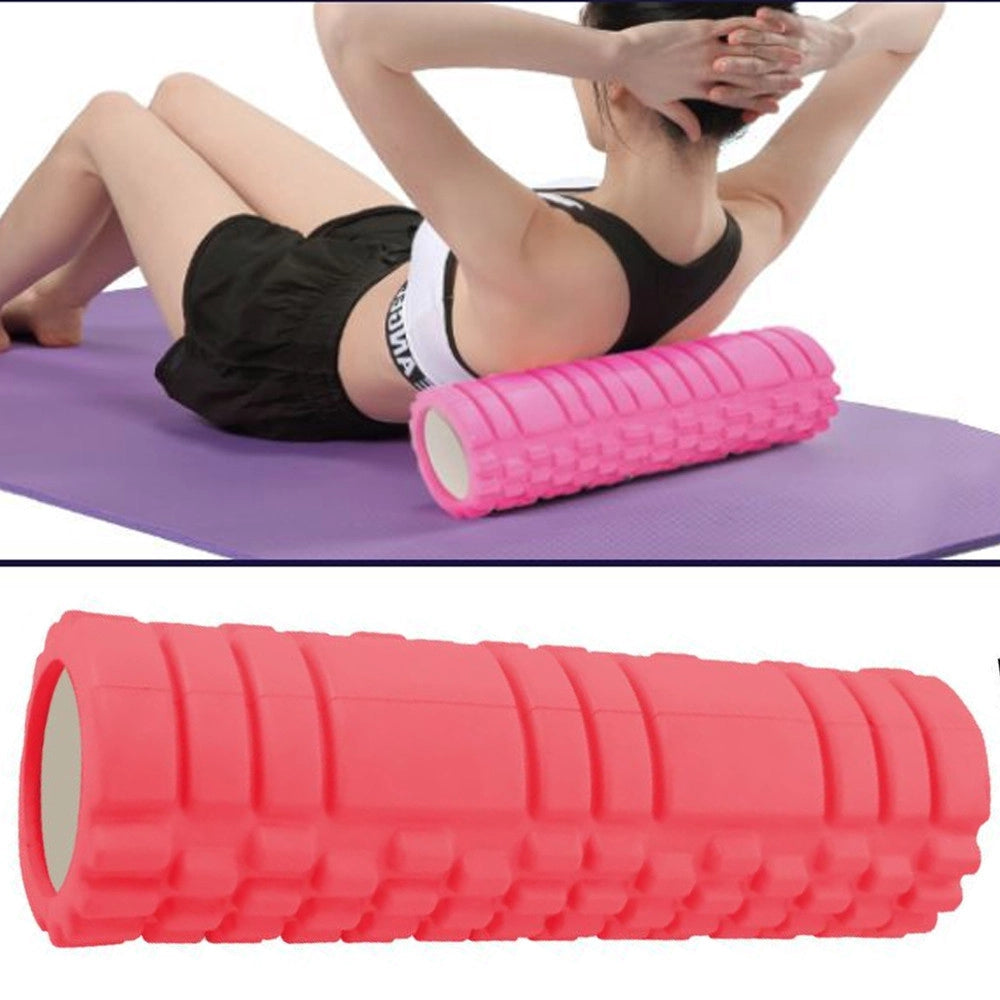 Trade Shop - Rullo Fitness Pilates Schiuma Tubo Esercizi Palestra Yoga Massaggi Schiena 45x14 -