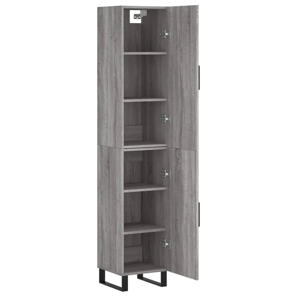 Buffet credenza cassettiera armadio mobile contenitore organizer cucina soggiorno salotto rovere Sonoma alto 34,5 x 34 x 180 cm legno ingegnerizzato grigio 02_0035223