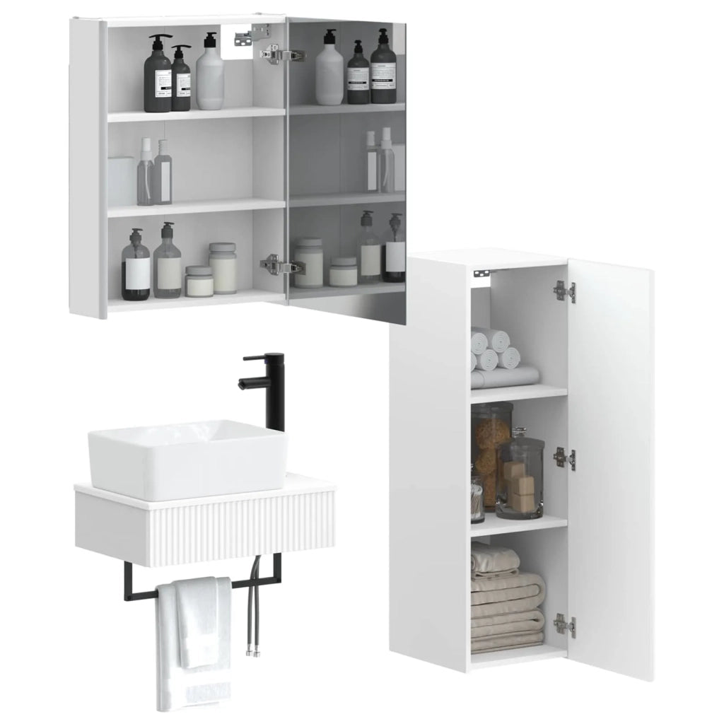 Set di mobili per il bagno 4 pcs Bianco 3407399