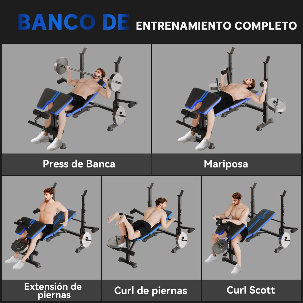 Banco per pesi regolabile con schienale ¨C zephmum ¨C Nero