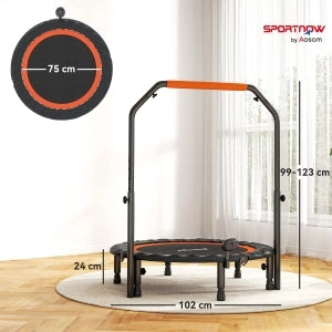TRAMPOLINO Fitness Ø102 cm Nero in plastica con manico regolabile