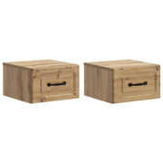 Mobiletto da notte a muro con cassetto 2 pcs Rovere Artigianale