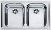 Lavello da cucina 2 vasche ad incasso 86x50 cm acciaio inox modello radar 101.0053.243 franke